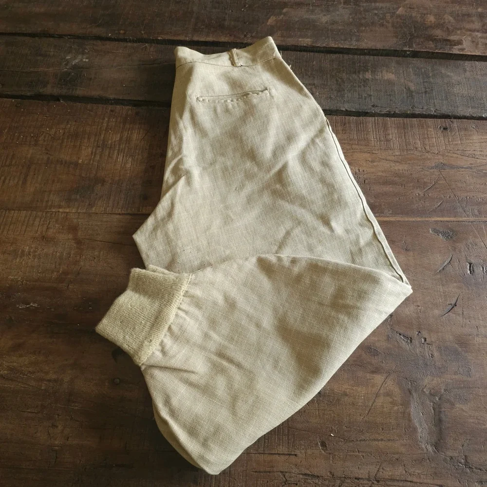 Vintage Caledonia Woolen Knickers Tan Windowpane Sanforized  Mens 1940s Pants